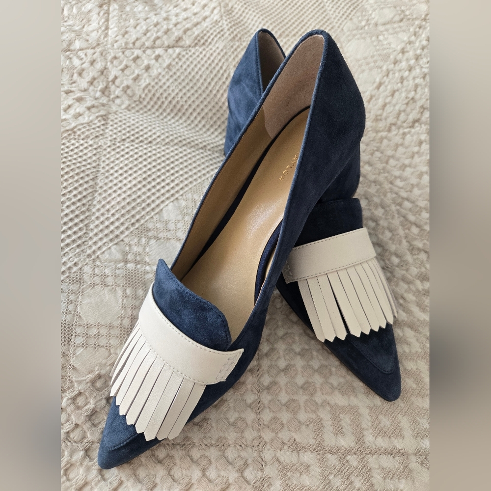 Ann Taylor Navy and White Loafers